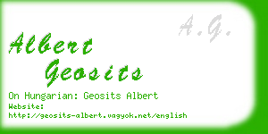 albert geosits business card